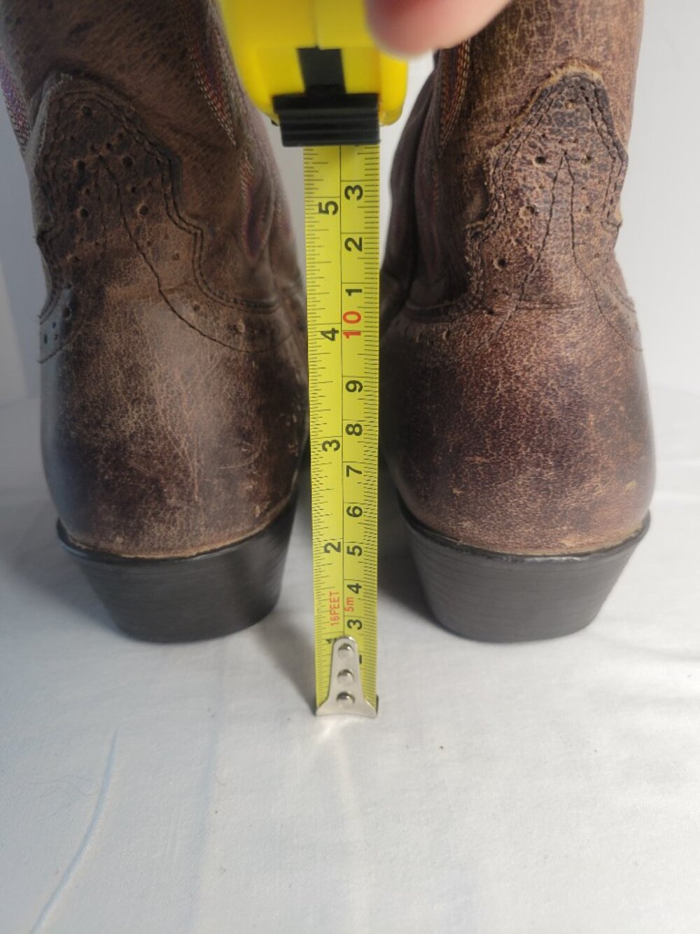 Justin Brown Leather Embroidered Western Cowboy Boots Women's 9B - Picture 10 of 13